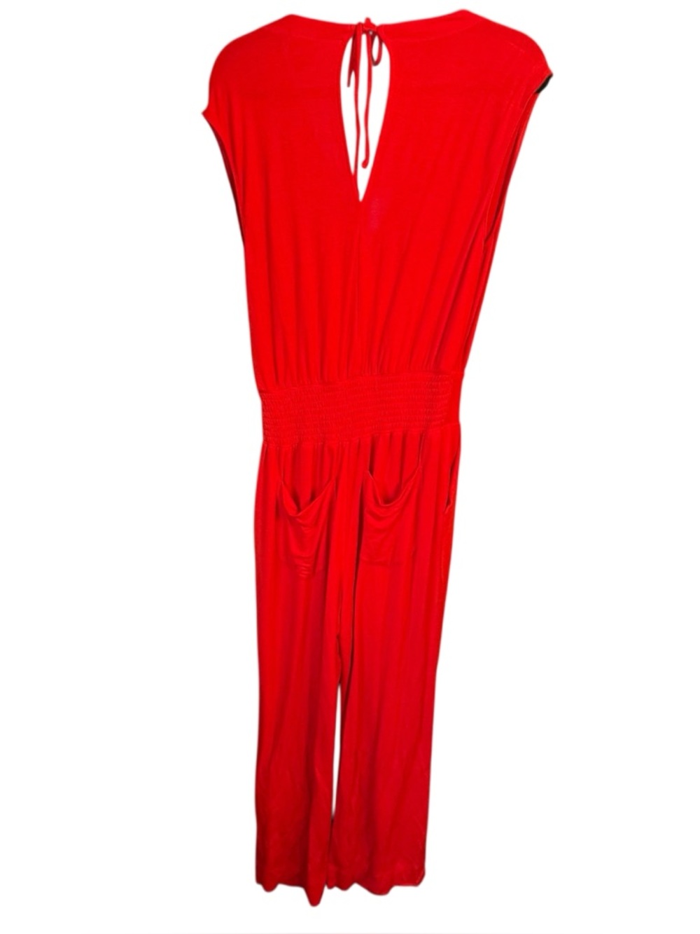Cabi Uptown Jumpsuit Wrap Front Wide Leg Red, size Medium - Picture 10 of 10